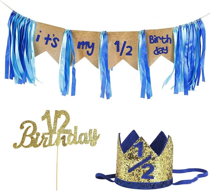 

Party Propz Half Birthday Decoration For Baby Boy, 3 Pieces, Ages 6+ Months