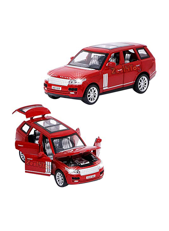 

Zest 4 Toyz Pull Back Toy Car with Light and Music Sound and Opening Doors, Red