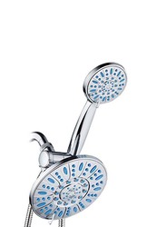 AquaDance Antimicrobial Anti-Clog High-Pressure 30-Setting Rainfall Shower, Wave Blue