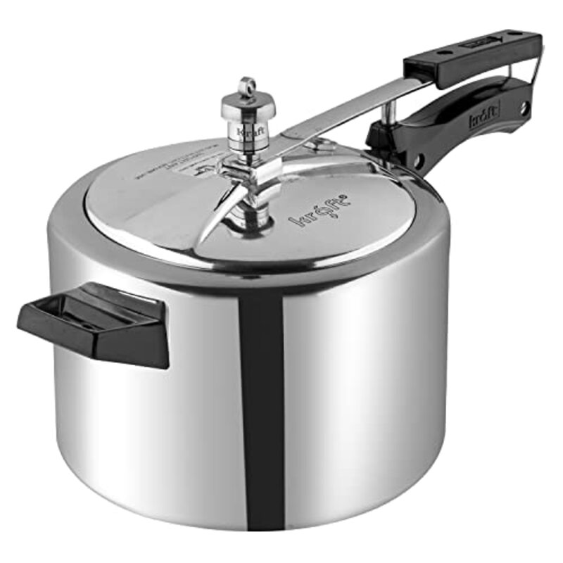 

Kraft 2 Ltr Aluminium Classic Pressure Cooker with Inner Lid, Silver