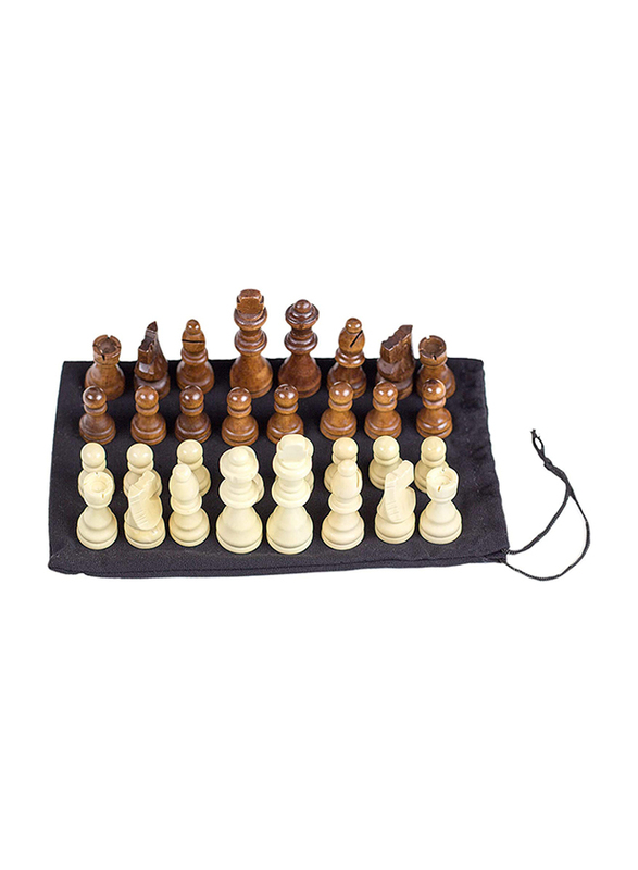 

Toyshine Wooden Chess Pieces with Storage Bag, Multicolour