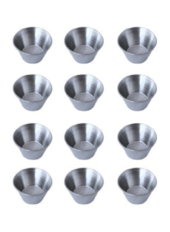 

Thunder Group 2.5 oz Stainless Steel Condiment Ramekins Sauce Cups, 12 Pieces, Silver