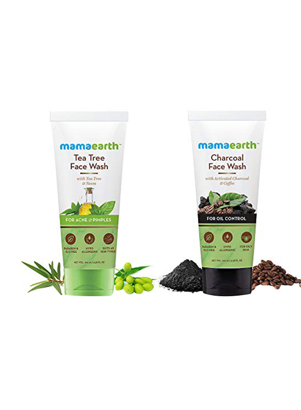 

Mamaearth Tea Tree and Charcoal Natural Face Wash, 100ml, 2 Pieces