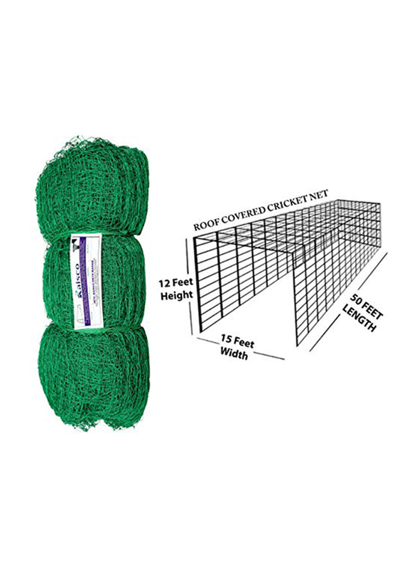 

Raisco Cricket Net with Roof Covered, 50 x 12 x 15-Foot, Green