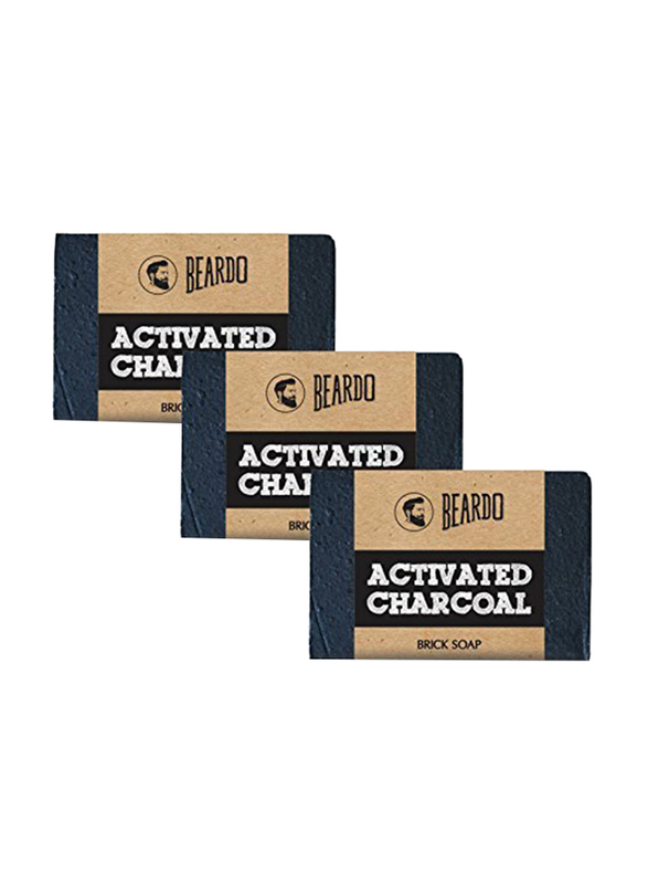

Beardo Activated Charcoal Brick Soap, 3 Pieces x 125g