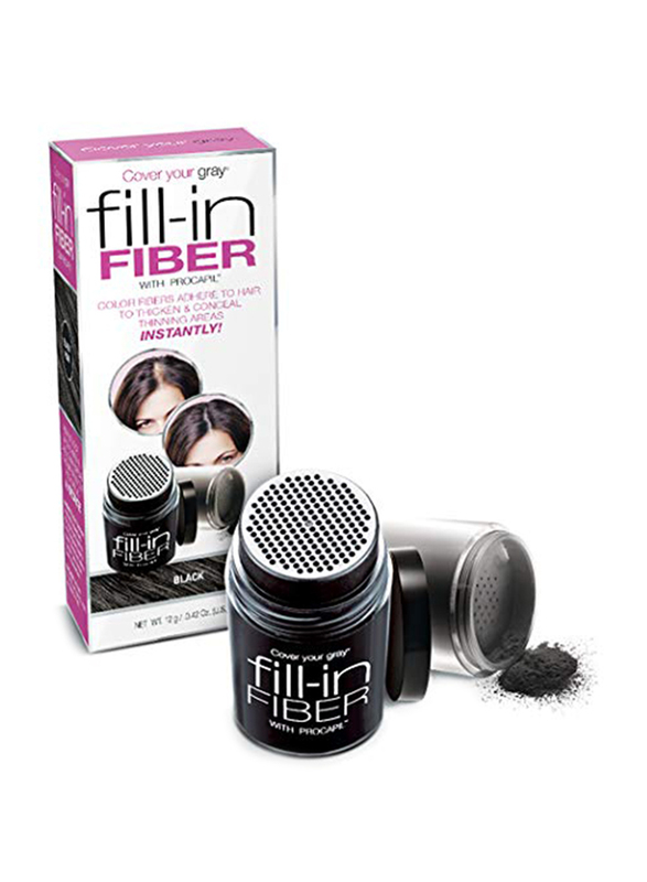 

Cover Your Gray Pro Fill-In Fibers with Procapil for All Hair Types, Black, 12gm