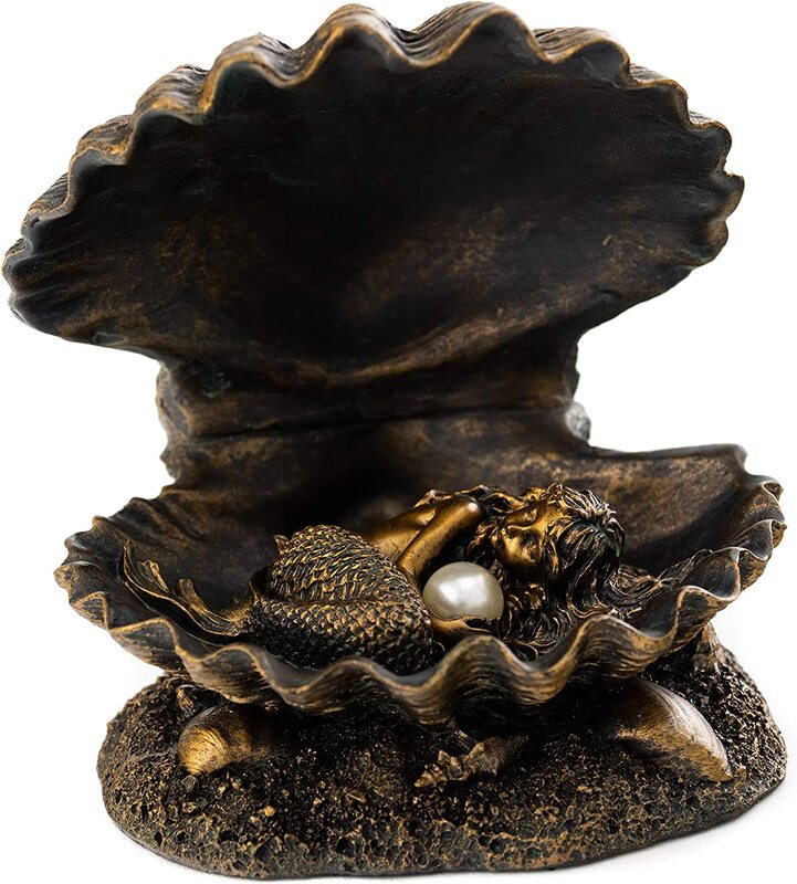 

Veronese Mermaid Baby In Clam Shell Statue, Brown