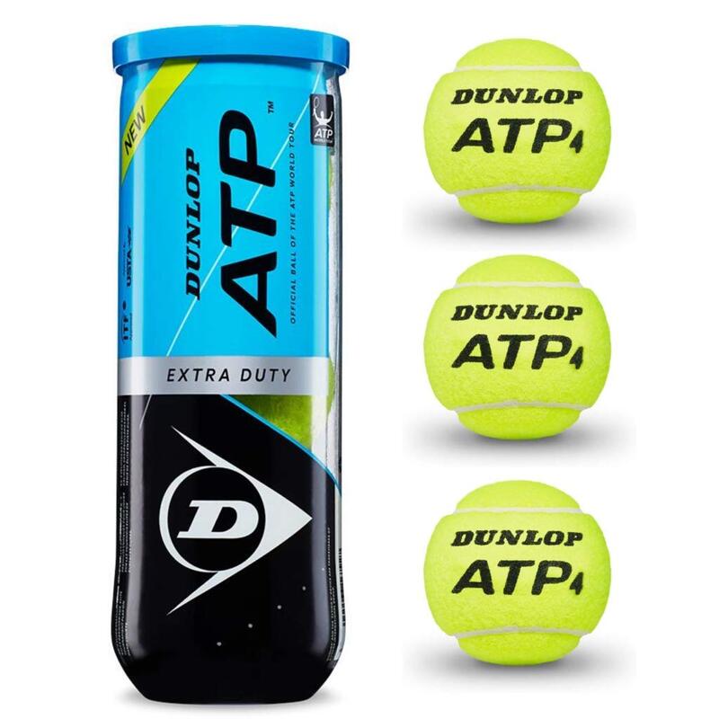 

Dunlop Atp Super Premium Extra Duty Tennis Ball Can, 4 x 3 Ball, Green