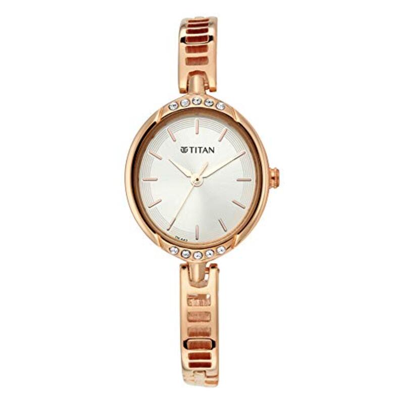 

Titan Stainless Steel Karishma 2020-21 Analog Watch for Women, White-Gold