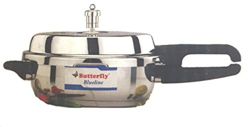 

Butterfly 3.5 Ltr Blue Line Wider Stainless Steel Pressure Cooker with Outer Lid, Silver