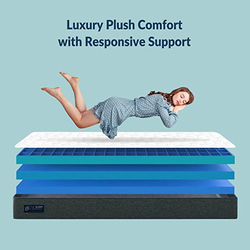 The Sleep Company SmartGRID Luxe Mattress (150x200x25cm), Queen, Dark Blue
