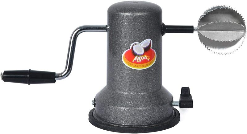 

Anjali Sleek Stainless Steel Vacuum Base Coconut Scrapper, Grey