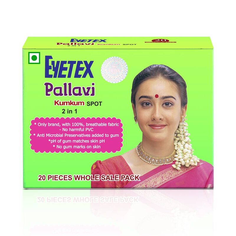

Eyetex Pallavi Round Kumkum Spot Sticker, 20 Flaps, Black