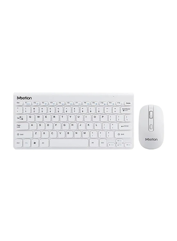 Meetion 2.4G Wireless Mini Keyboard and Mouse Combo, White