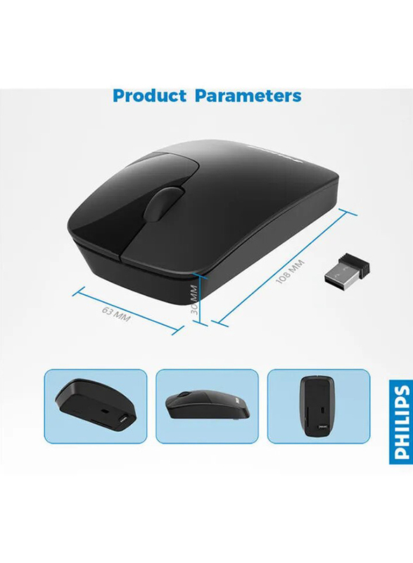 Philips SPK7402B-00 Wireless Optical Mouse, Black