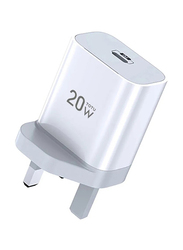 Totu CACQ-011 20W USB Type C British Standard Fast Travel Wall Charger, White
