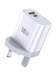 Totu CACQ-06 Dual Port UK Travel Car Charger with Independent Power Management, White