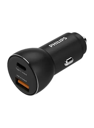 Philips DLP2521-00 36W Dual Port USB Car Charger, Black