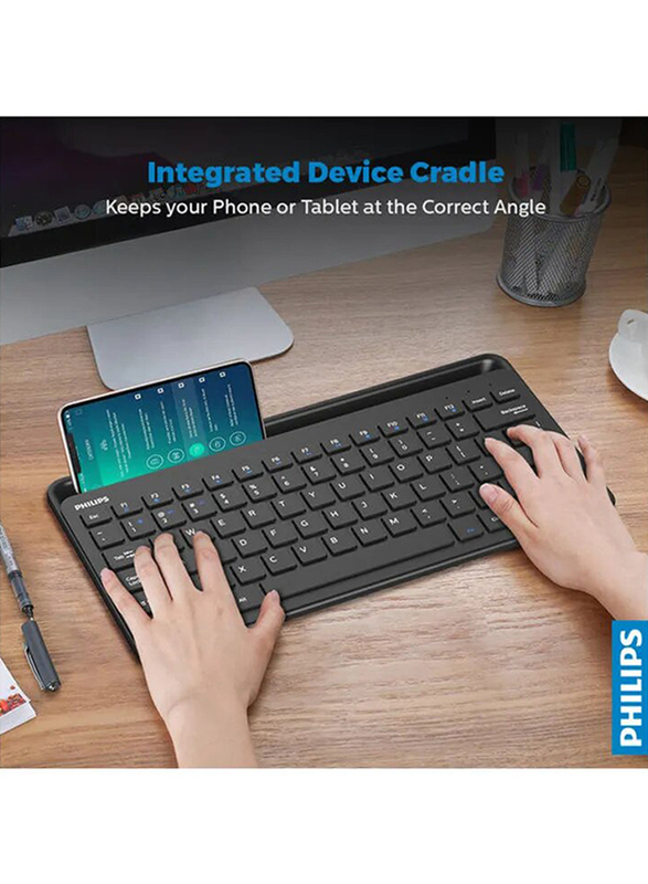 Philips Wireless Bluetooth Multi-Device English Keyboard, Black