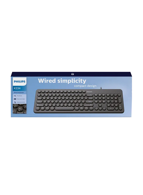 Philips Wired English Keyboard, Black