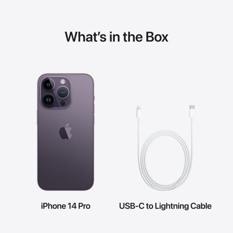 Apple iPhone 14 Pro 128GB Deep Purple, With FaceTime, 6GB, 5G, Single SIM Smartphone, Middle East Version