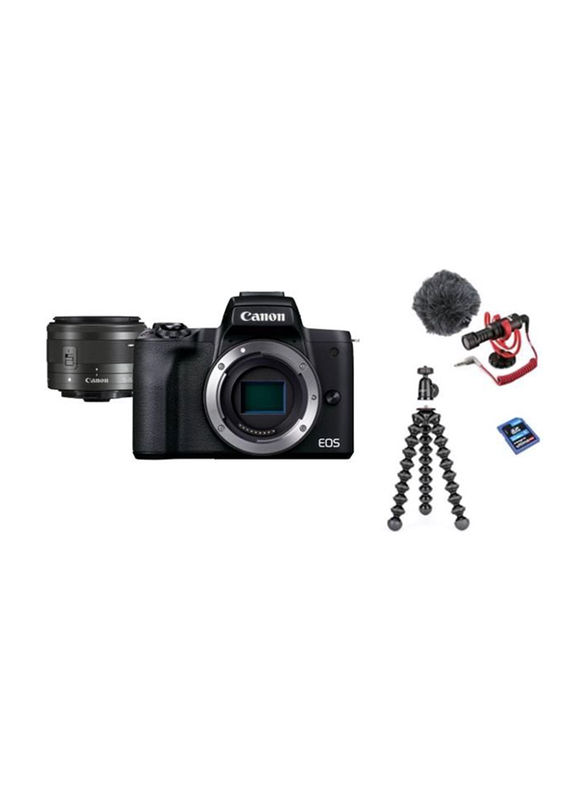 

Canon EOS M50 Mark II Mirrorless Digital Camera with EF-M15-45 IS STM Lens, 24.1 MP, Black