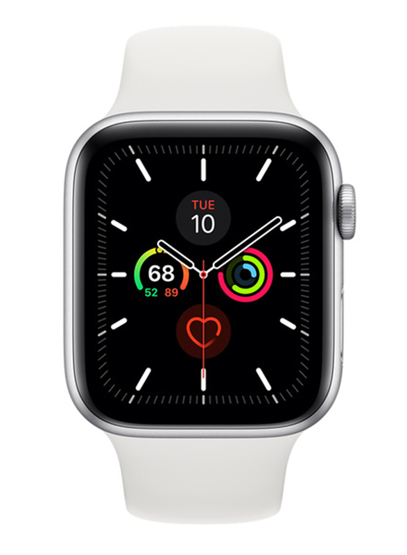 

Apple Watch Series 5 - 44mm Smartwatch, GPS, Silver Aluminium Case with White Sport Band