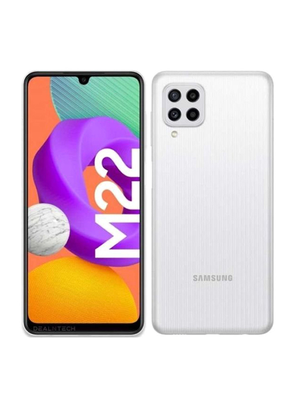 

Samsung Galaxy M22 128GB White, 6GB RAM, 4G LTE, Dual Sim Smartphone