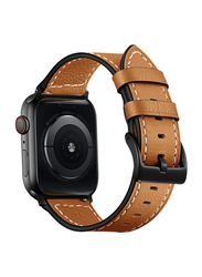Mocom Leather Replacement Watch Band for Apple Watch Series 6/SE/5/4/3/2/1 44mm/42mm, Brown