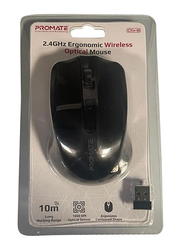 Promate Clix-8 Portable Wireless Optical Mouse, Black