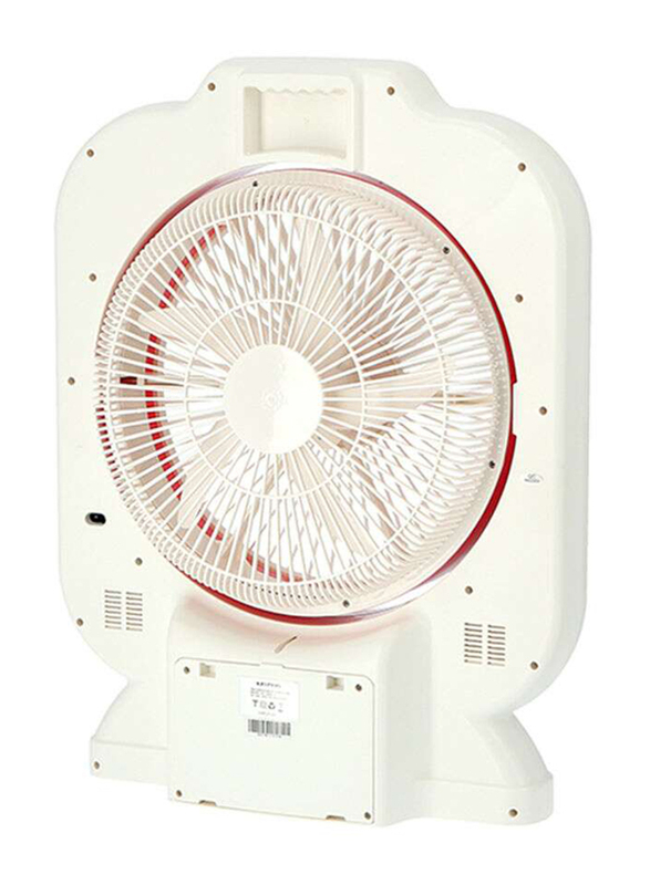 Krypton 12-Inch Rechargeable Box Fan with LED Night Light, 60W, KNF111, White/Pink