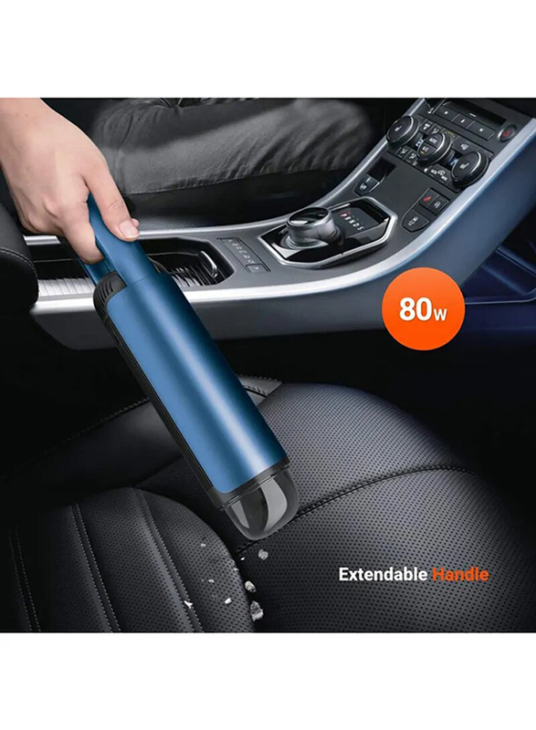 Porodo Portable Handheld Vacuum Cleaner, 80W, Blue/Black