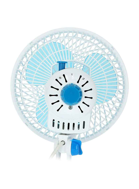 Krypton 2 Speed Settings Table Fan with Oscillating/Rotating, 35W, KNF6035, White/Blue