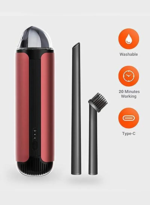 Porodo Portable Handheld Vacuum Cleaner, 80W, Red/Black