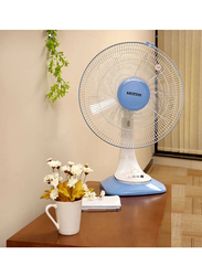 Krypton Table Fan 3 Speed Settings With Oscillating/Rotating And Static Feature 60W, KNF6026, White/Blue