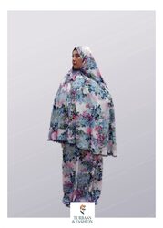 Turban & Fashion Khimar Praying Set, Blue