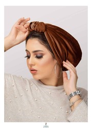 Turban & Fashion Velvet Ball Turban for Women, Brown