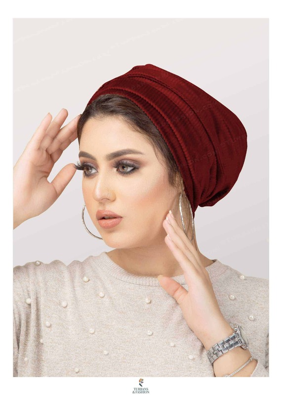 

Turban & Fashion Multiway Striped Velvet Scotch Turban for Women, Maroon