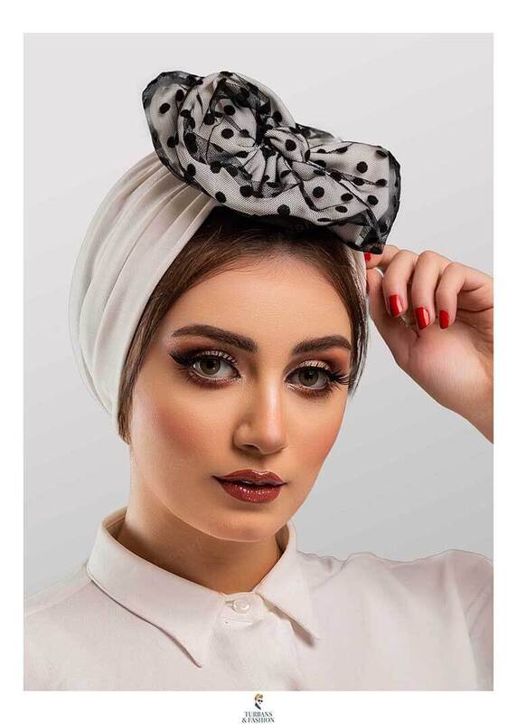 

Turban & Fashion Crepe Flower Turban for Women, White