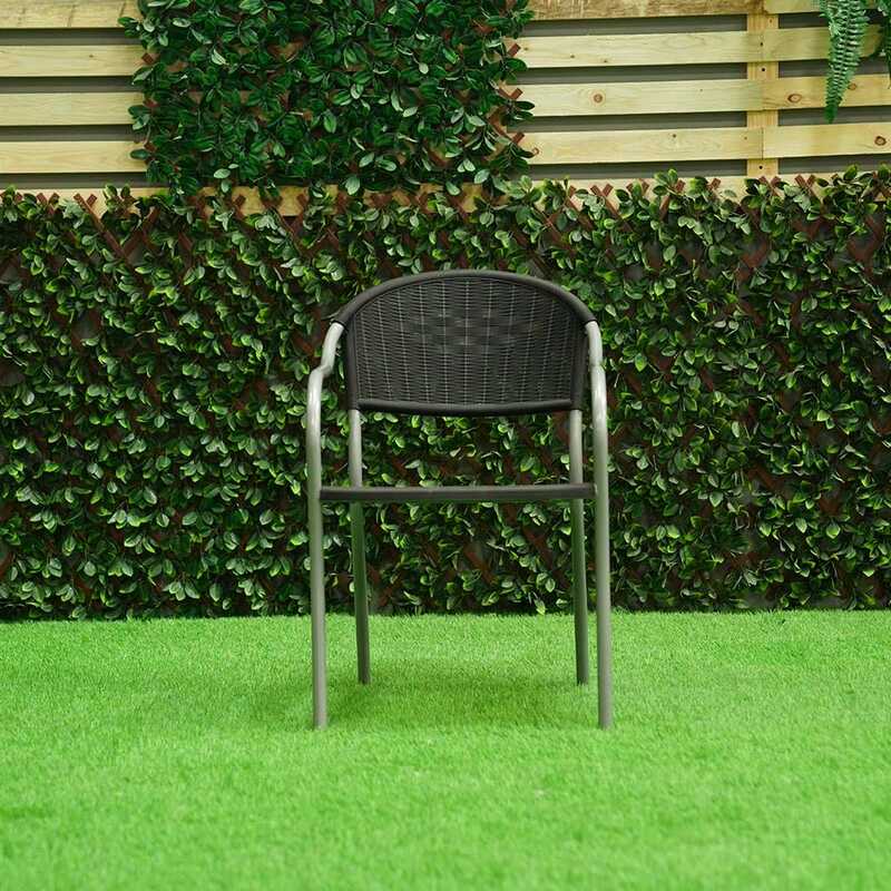 Danube Home Cantona Steel Dining Set, Grey/Black
