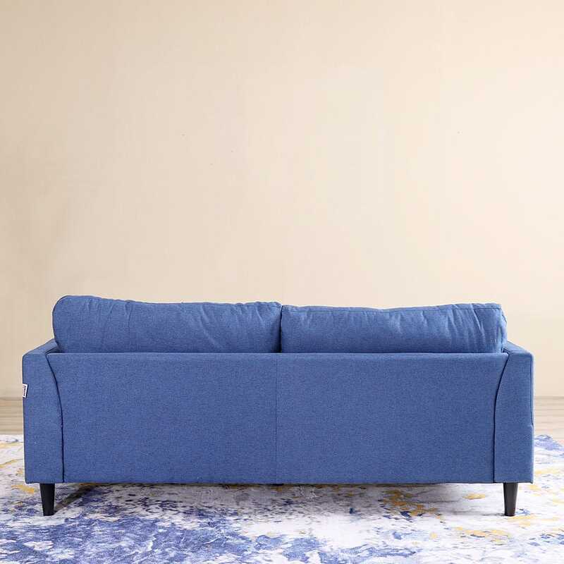 Danube Home Renz Fabric Sofa, Three Seater, Dark Blue