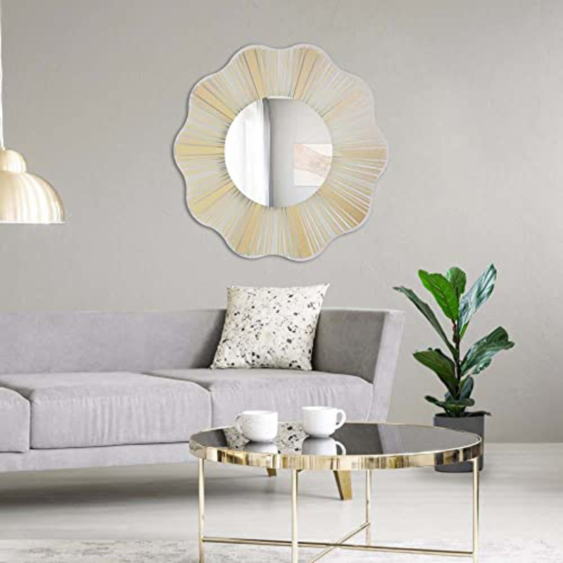 

Danube Home Arthur Sunflower Round Mirror, Gold