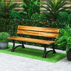 Danube Home Pinewood Park Bench, Brown
