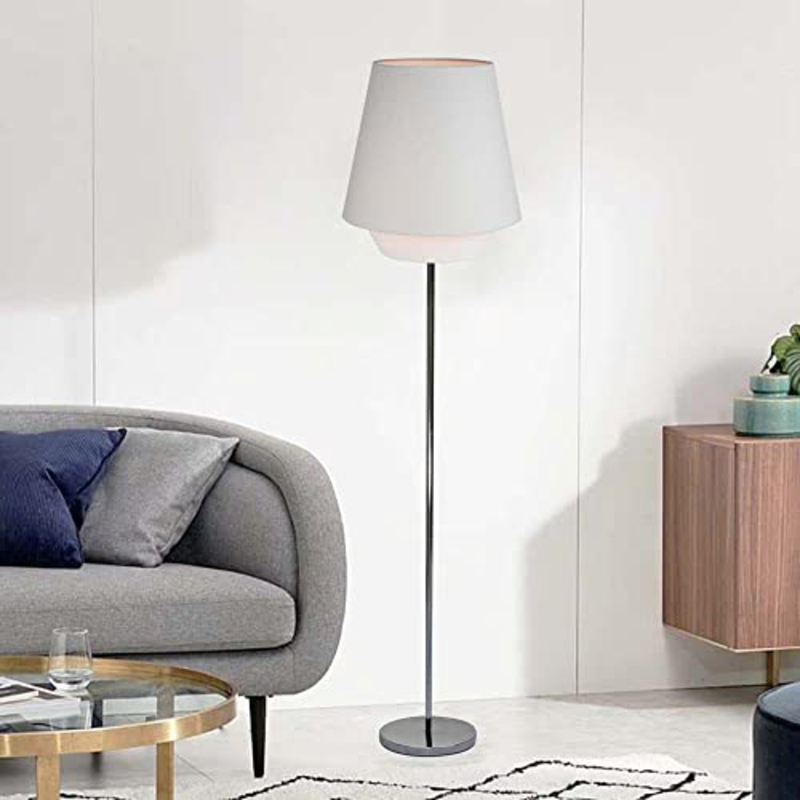 

Danube Home Rondo Metal Floor Lamp, Chrome/Warm Grey/Off-White