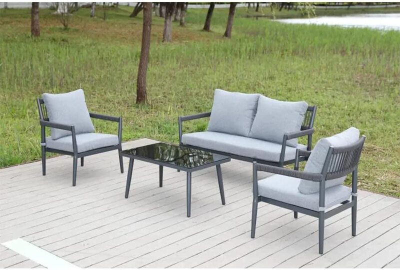 Danube Home Waves 4-Seater Outdoor Sofa Set, Grey