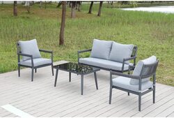 Danube Home Waves 4-Seater Outdoor Sofa Set, Grey