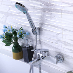 Danube Home Milano Bath Mixer with Shower Set, Silver