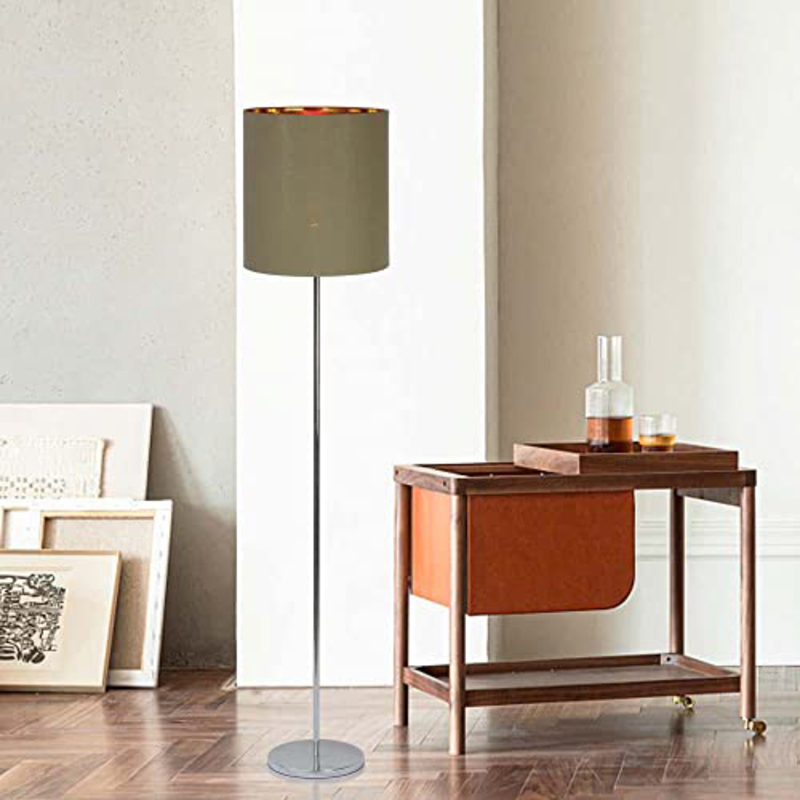 

Danube Home Teo Metal Floor Lamp, Chrome/Taupe