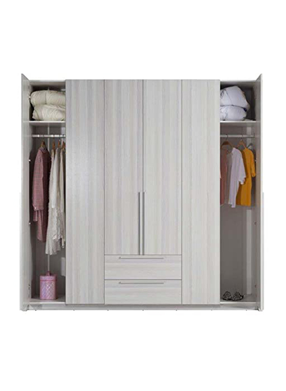 

Danube Home New Miguel 6 Door Wardrobe, Light Grey