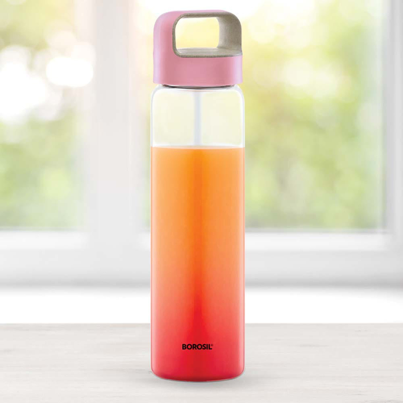

Danube Home 750ml Borosil Neo Glass Bottle, BVBTWMPIN750, Pink